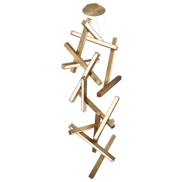 Modern Vertical Geometric Aluminum Chandelier for Staircase/Foyer/High-ceiling - view 27