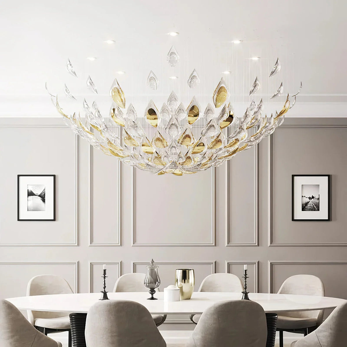 Golden Floating Leaves Chandelier - view 4
