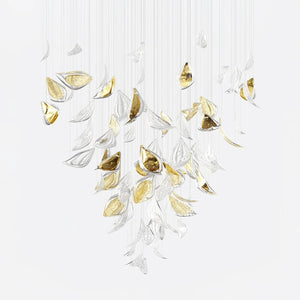 Golden Floating Leaves Chandelier