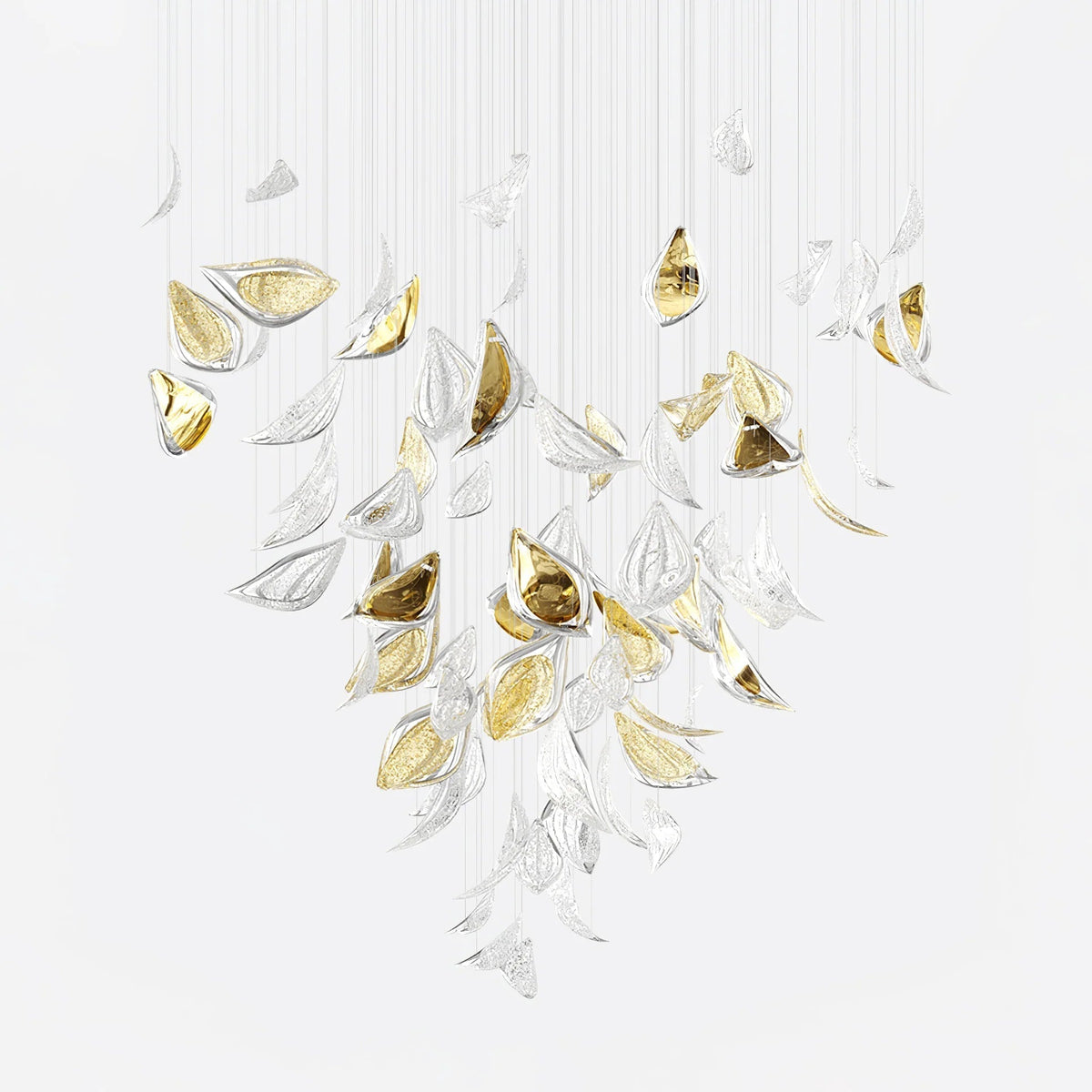Golden Floating Leaves Chandelier - view 3