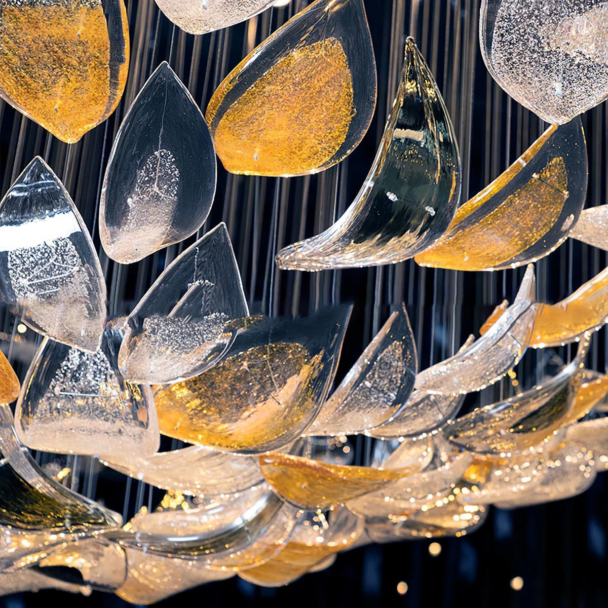 Golden Floating Leaves Chandelier - view 7