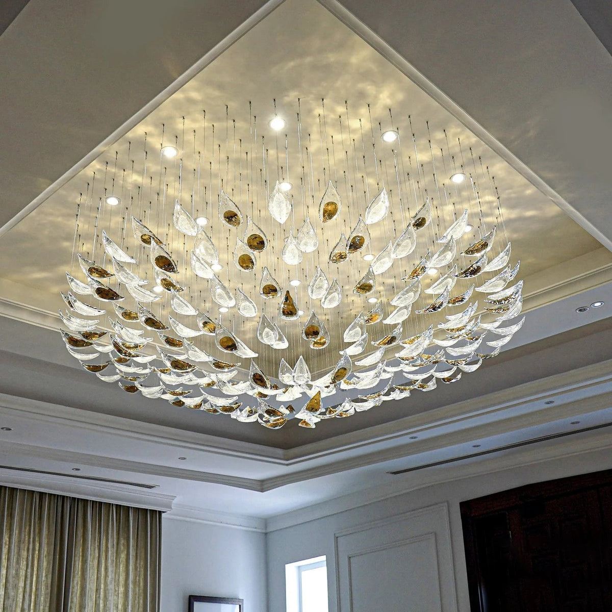 Golden Floating Leaves Chandelier - view 10