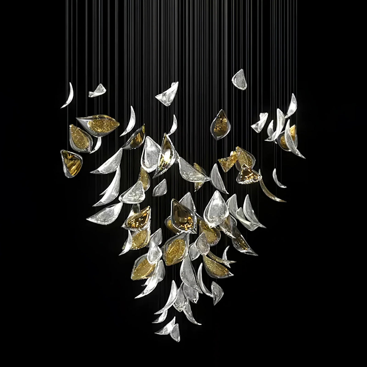 Golden Floating Leaves Chandelier - view 11