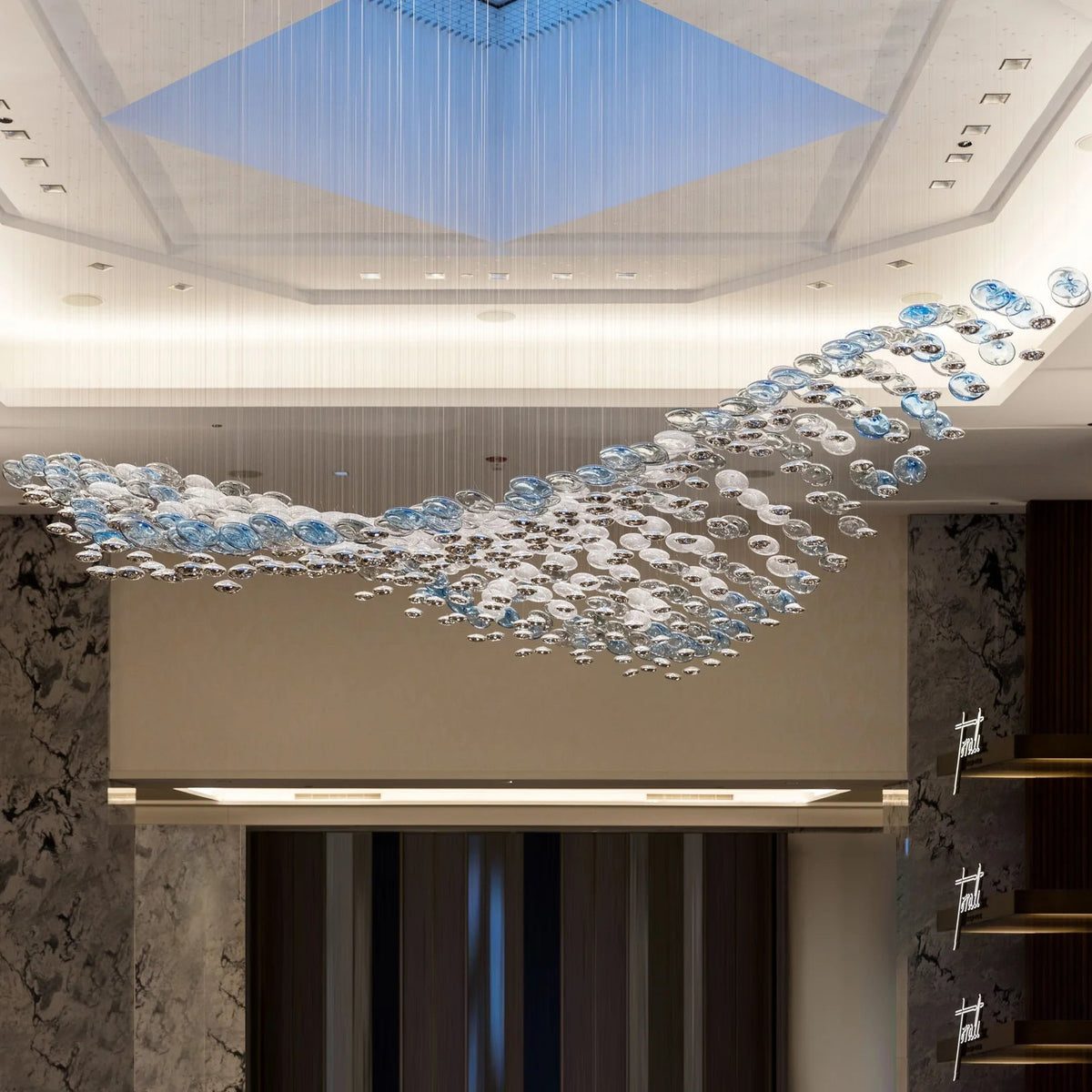 Flying Wave Glass bubble Chandelier - view 3