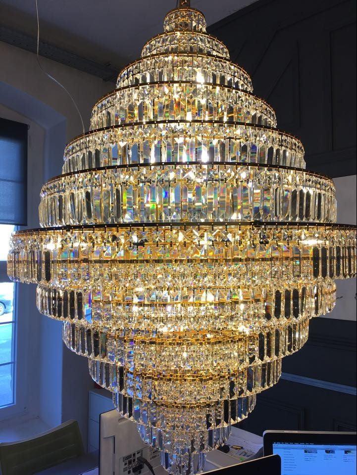 Chrome/ Silver/ Gold Extra Large Chandelier For Foyer Living Room Staircase Crystal Ceiling Lighting Fixture - view 13