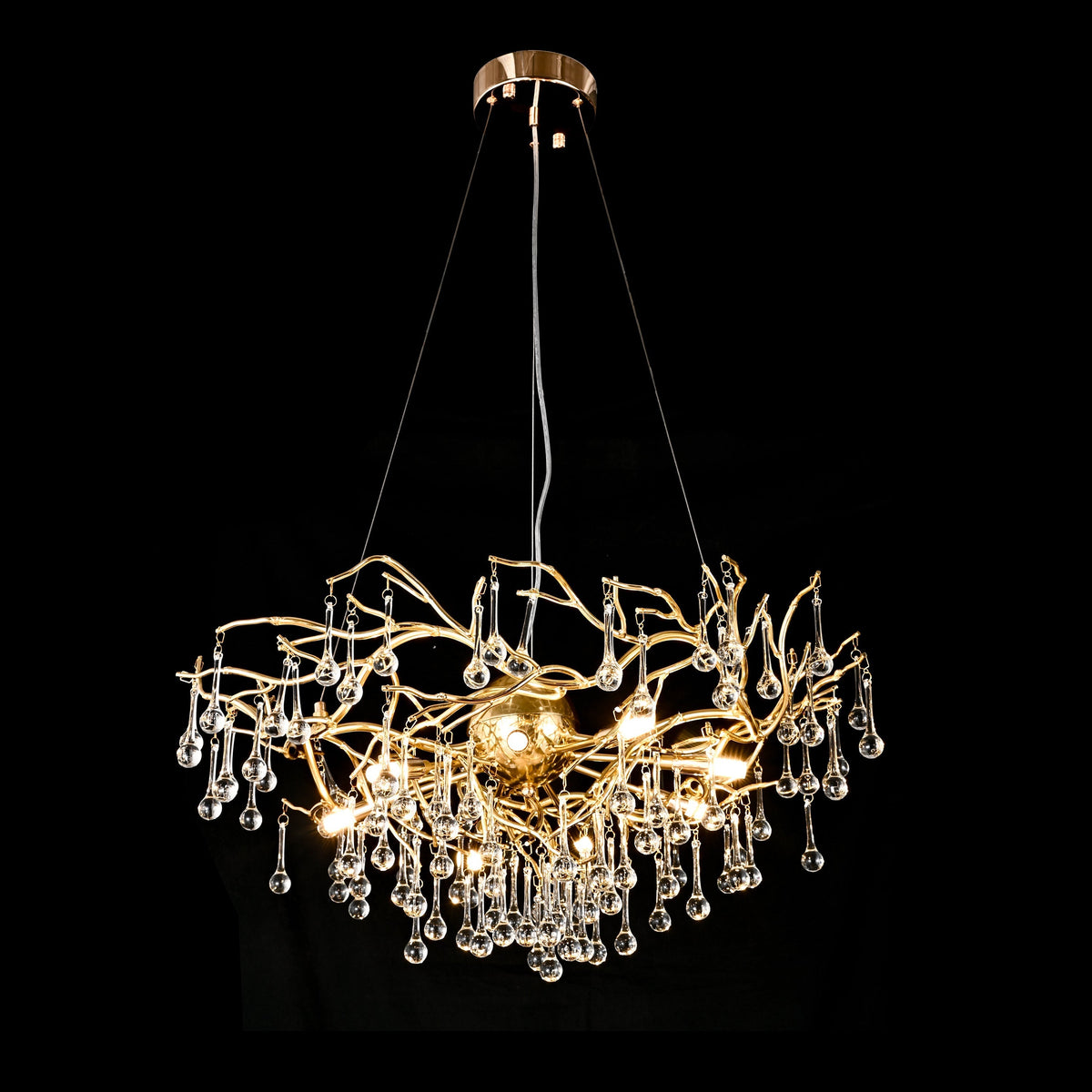Dawn Livio Teardrop Branching Brass Round Chandelier - view 7