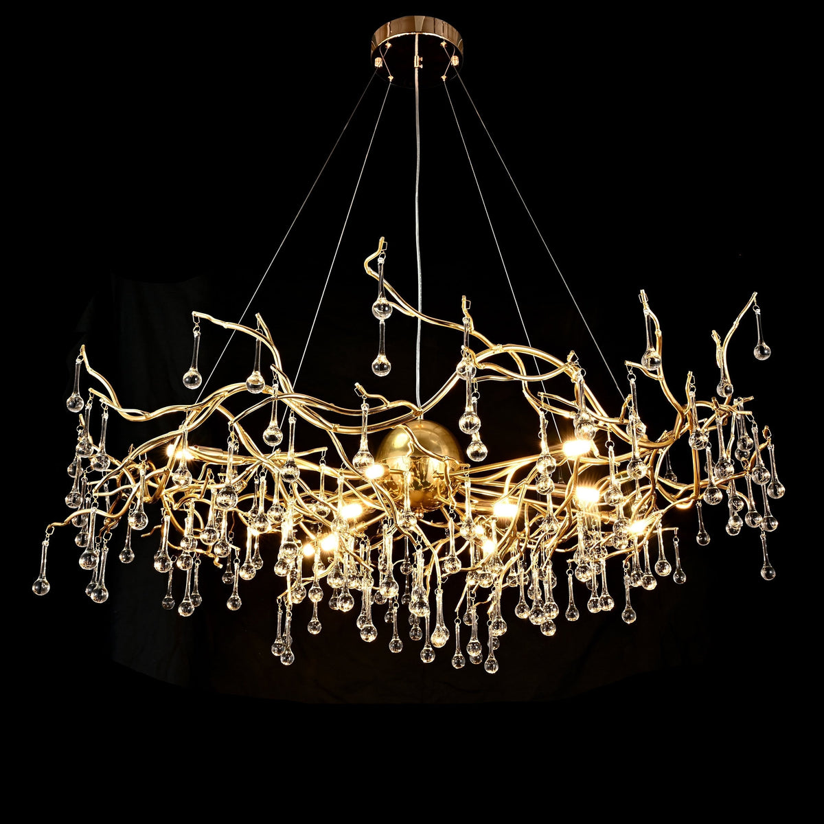 Dawn Livio Teardrop Branching Brass Round Chandelier - view 10