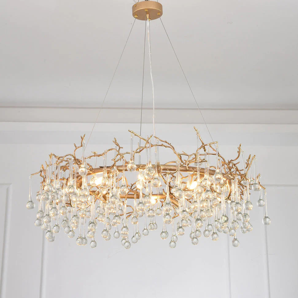 Modern Round Small Water Drop Branch Chandelier - view 6