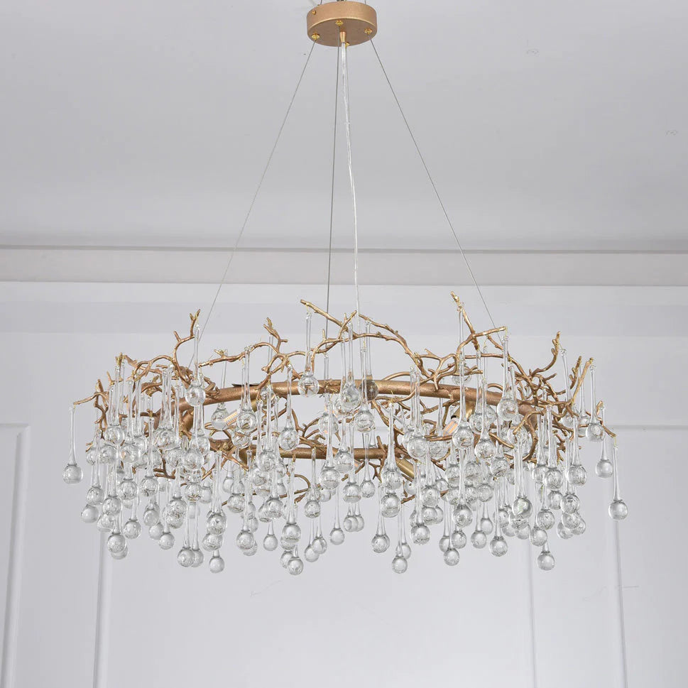 Modern Round Small Water Drop Branch Chandelier - view 5