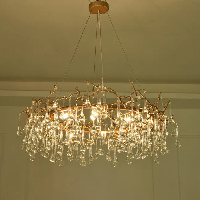 Modern Round Small Water Drop Branch Chandelier - view 4