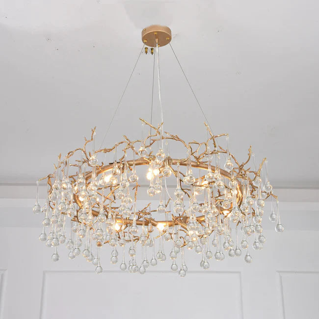 Modern Round Small Water Drop Branch Chandelier - view 3