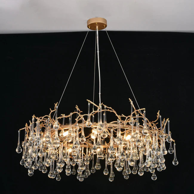Modern Round Small Water Drop Branch Chandelier - view 2