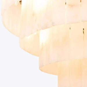 Modern Alabaster Tiered Chandelier
