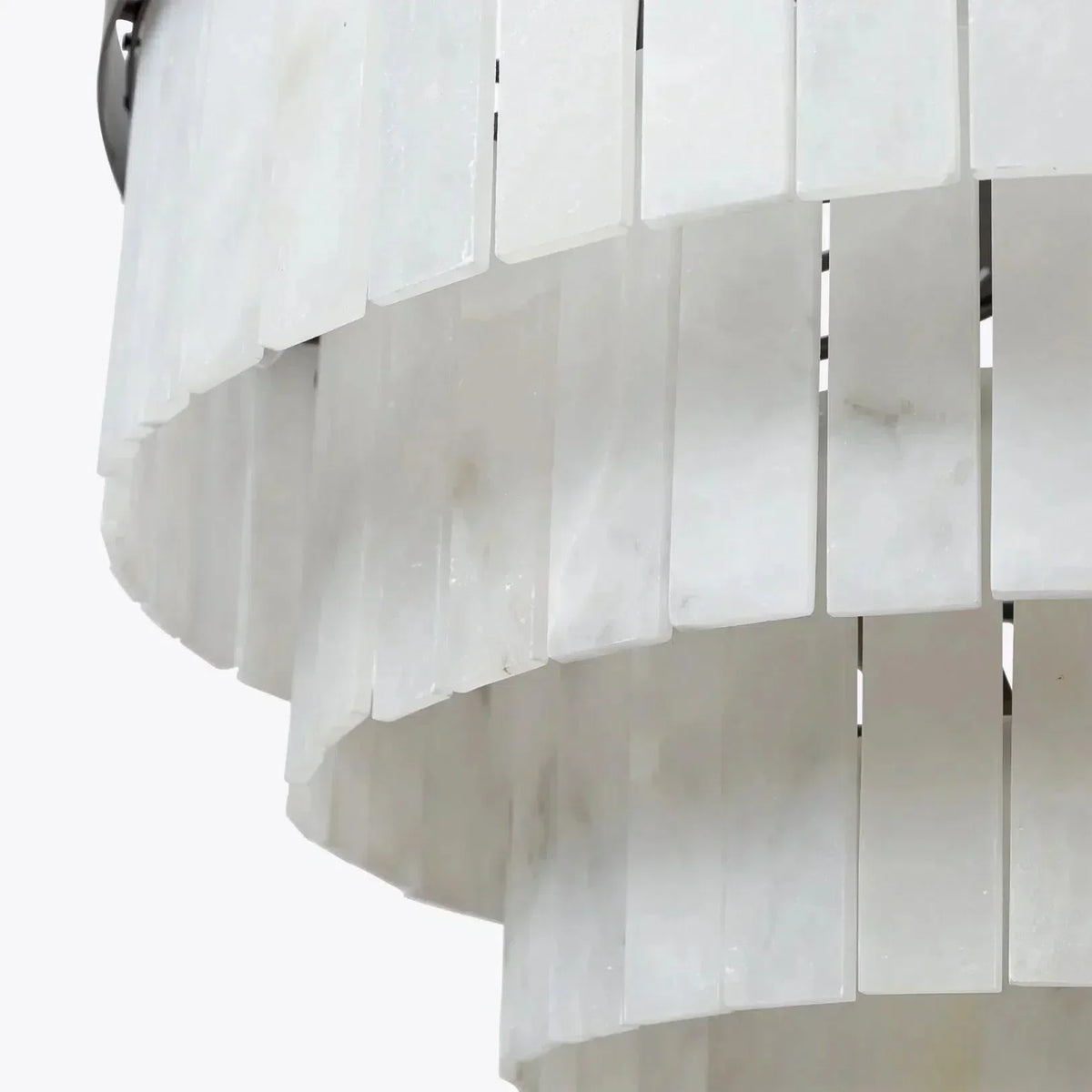 Modern Alabaster Tiered Chandelier