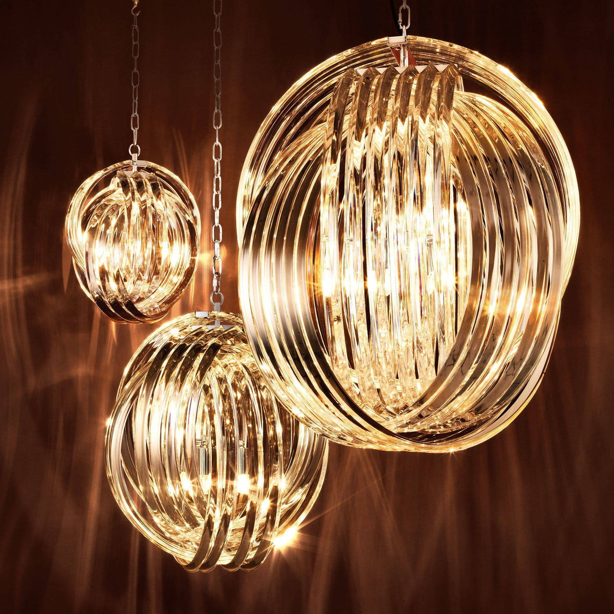 Marco Polo L Modern Chandelier - Nickel - view 2