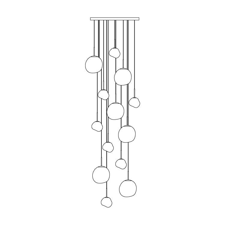 Multi Lava Round Chandelier - view 78