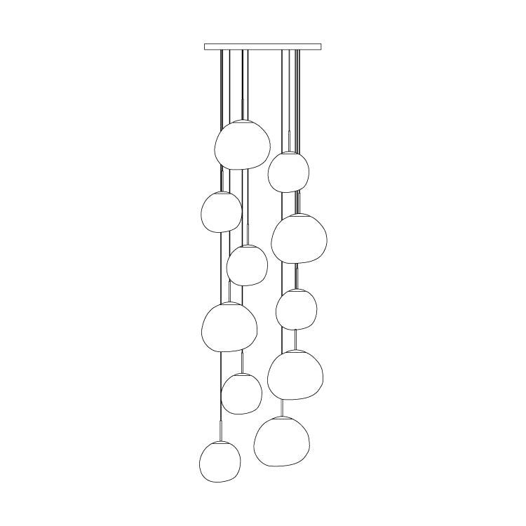 Multi Lava Round Chandelier - view 74