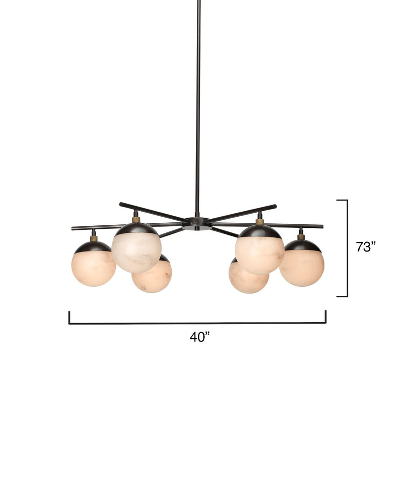 Natural Alabaster Metro 6 Lights Ball Chandelier - view 5