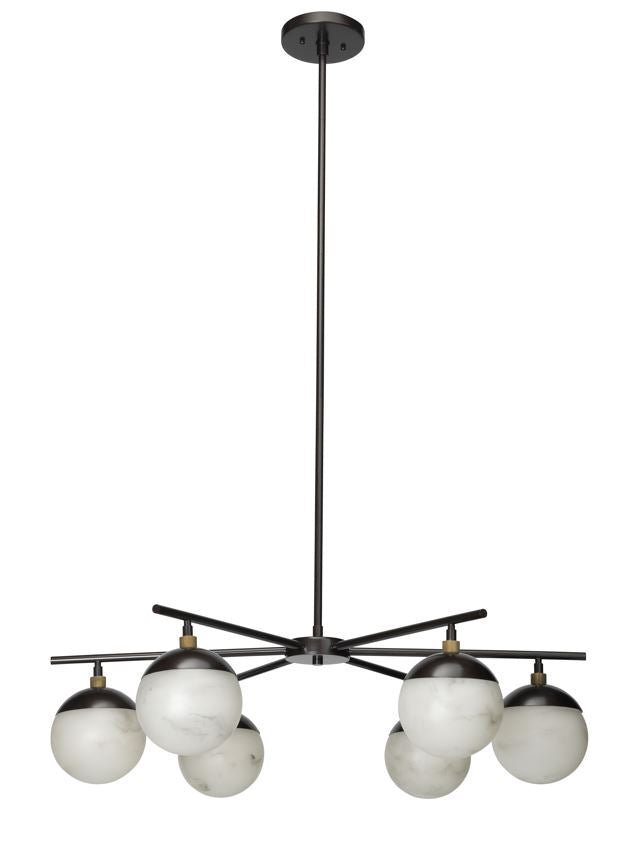 Natural Alabaster Metro 6 Lights Ball Chandelier - view 4