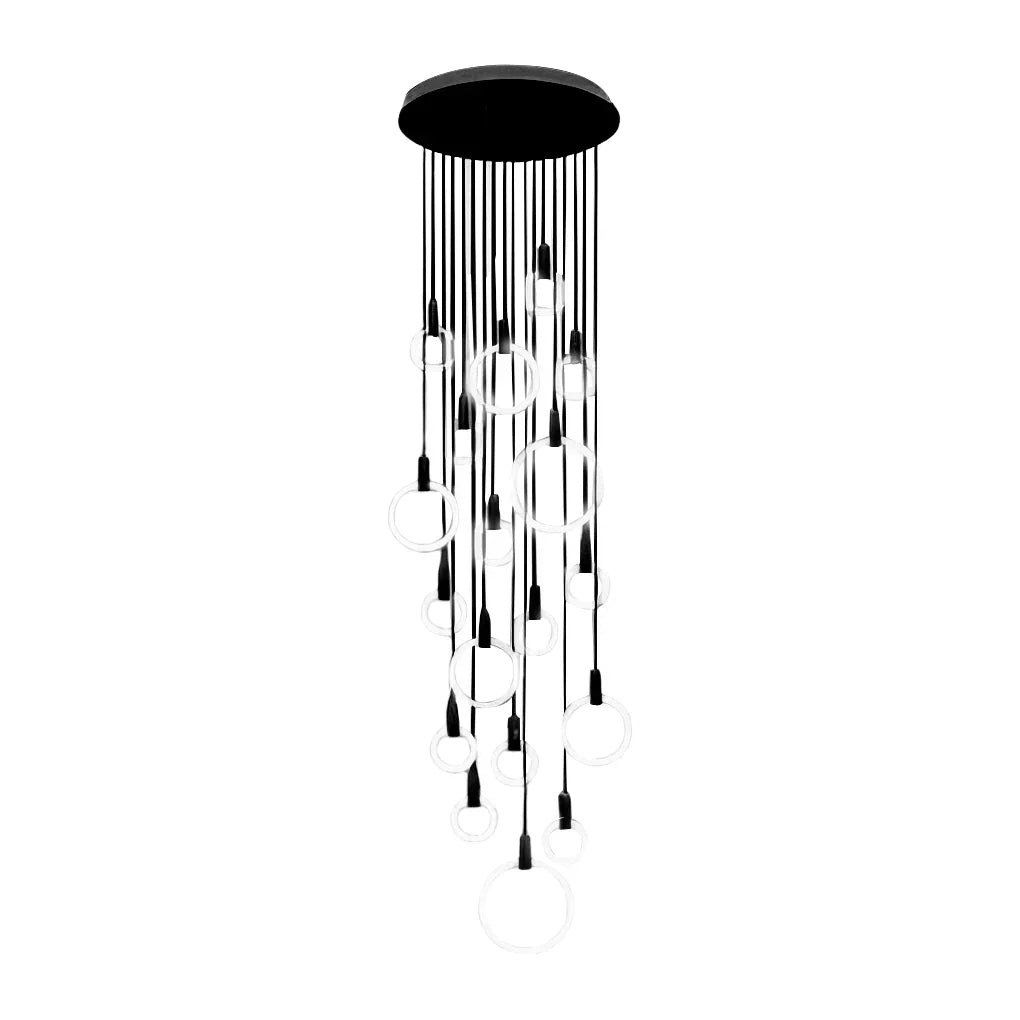 Minimalist Rings Stepless Dimming LED Nordic Duplex Stair Chandelier - view 10