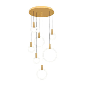 Minimalist Rings Stepless Dimming LED Nordic Duplex Stair Chandelier - view 3
