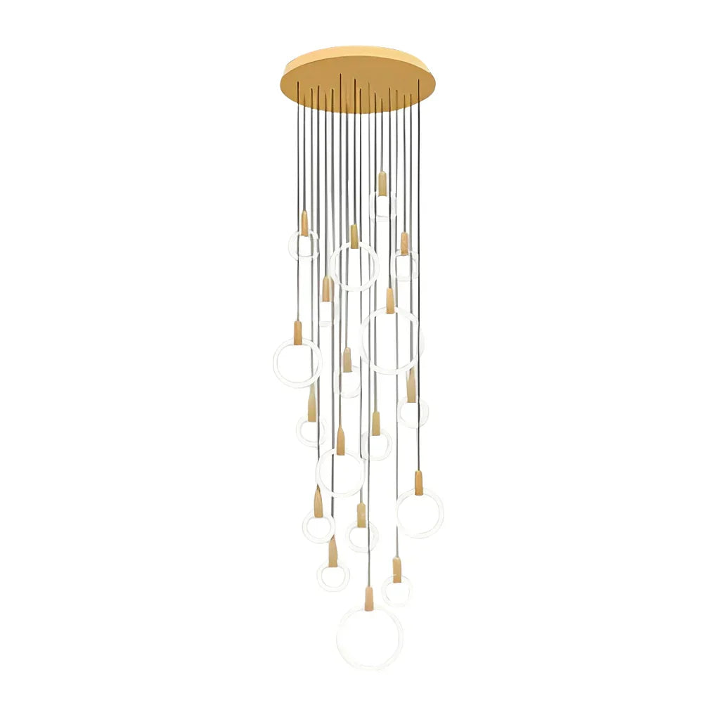 Minimalist Rings Stepless Dimming LED Nordic Duplex Stair Chandelier - view 9