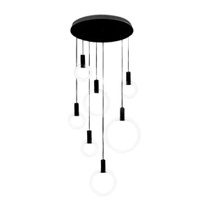 Minimalist Rings Stepless Dimming LED Nordic Duplex Stair Chandelier - view 4