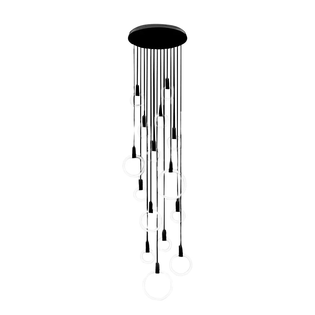 Minimalist Rings Stepless Dimming LED Nordic Duplex Stair Chandelier - view 8