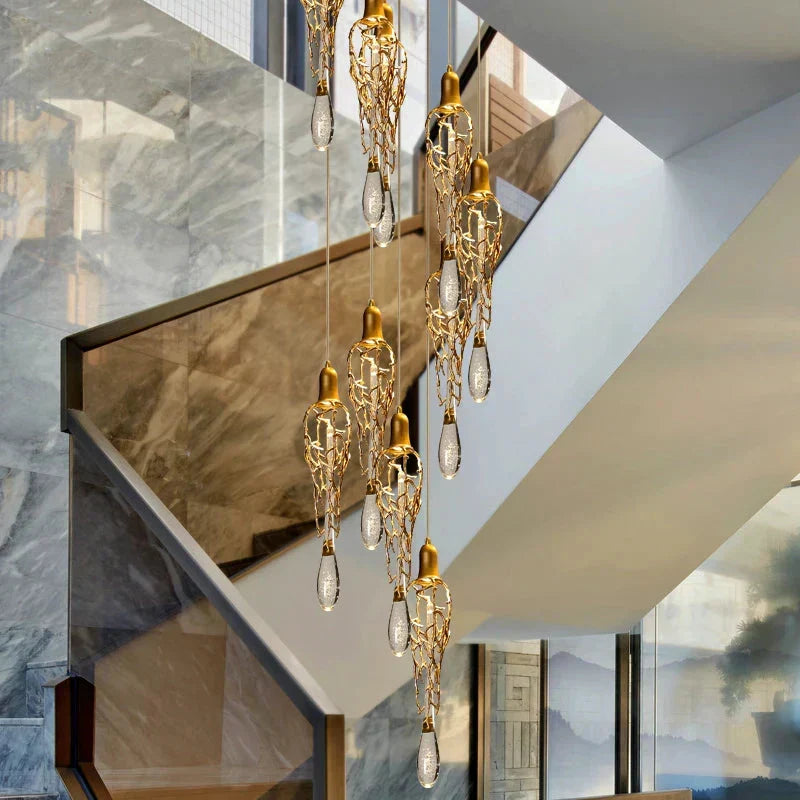 Stairwell Branch Strata Crystal Spiral Chandelier - view 4
