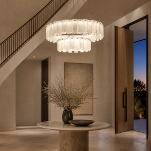 Modern Two-Tier Circular Pendant Chandelier