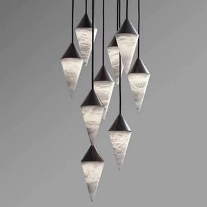 Modern Alabaster Cone Cluster Chandelier - view 4