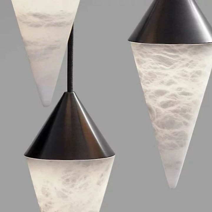 Modern Alabaster Cone Cluster Chandelier - view 6