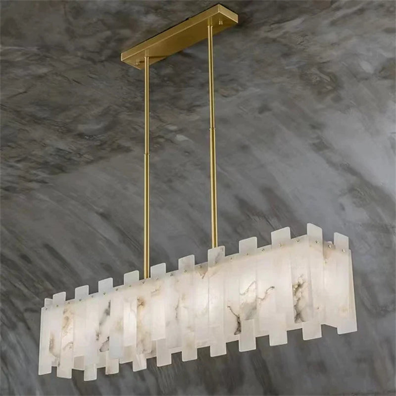 Alabaster Acropolis Modern Linear Chandelier - view 2
