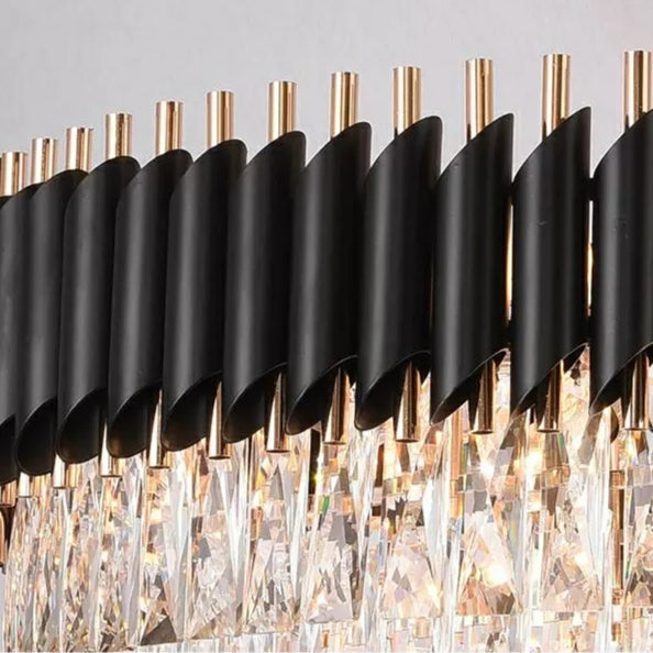 extra large black and golden iron crystal chandelier