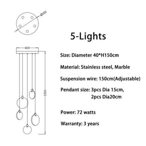 Modern Discs Alabaster Long Staircase Chandelier - view 10