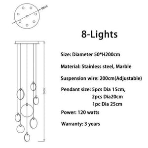 Modern Discs Alabaster Long Staircase Chandelier - view 11