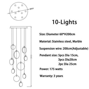 Modern Discs Alabaster Long Staircase Chandelier - view 12