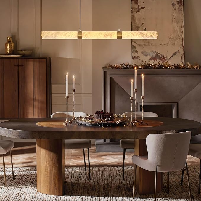 Modern Alabaster Linear Chandelier 47"L - view 2