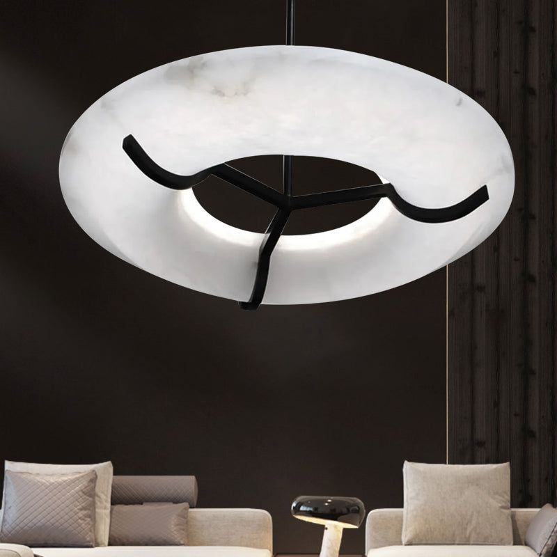 Nova Modern Round Alabaster Chandelier - view 5