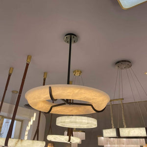 Nova Modern Round Alabaster Chandelier - view 3