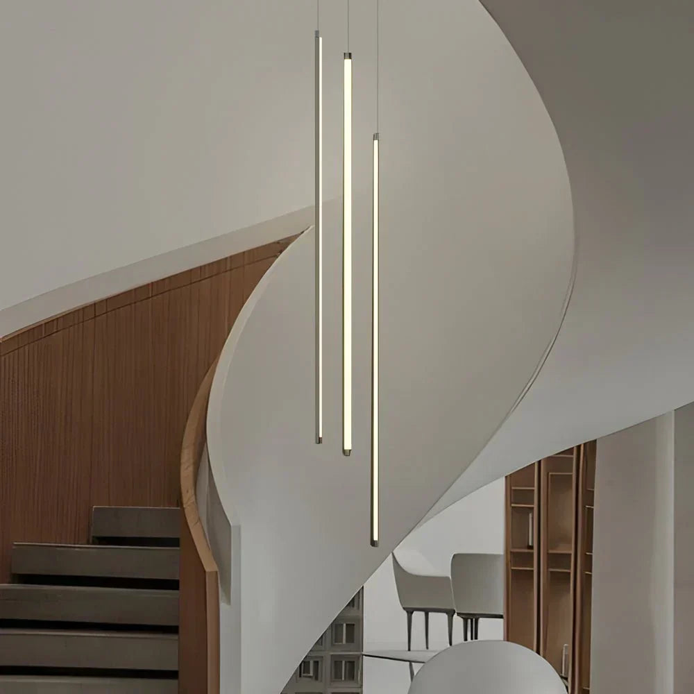 Modern Spiral Multi-Strip Chandelier - view 4