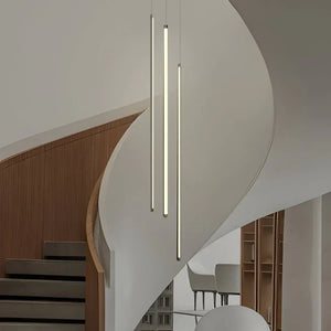 Modern Spiral Multi-Strip Chandelier - view 4