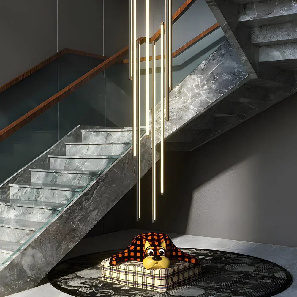 Modern Spiral Multi-Strip Chandelier - view 5