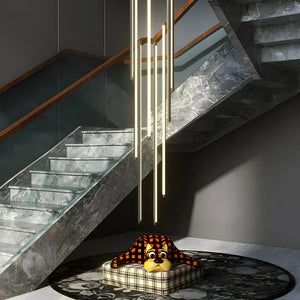 Modern Spiral Multi-Strip Chandelier - view 5