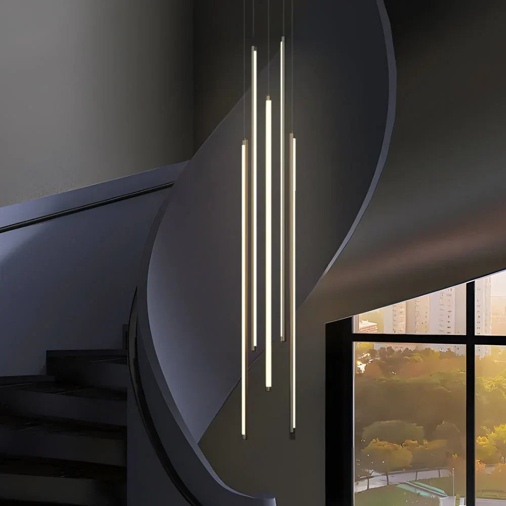 Modern Spiral Multi-Strip Chandelier - view 7