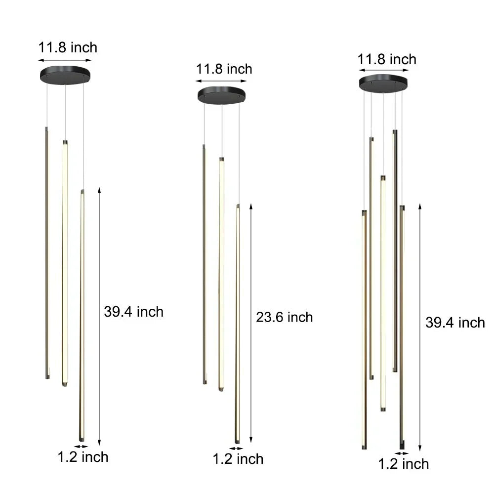Modern Spiral Multi-Strip Chandelier - view 9