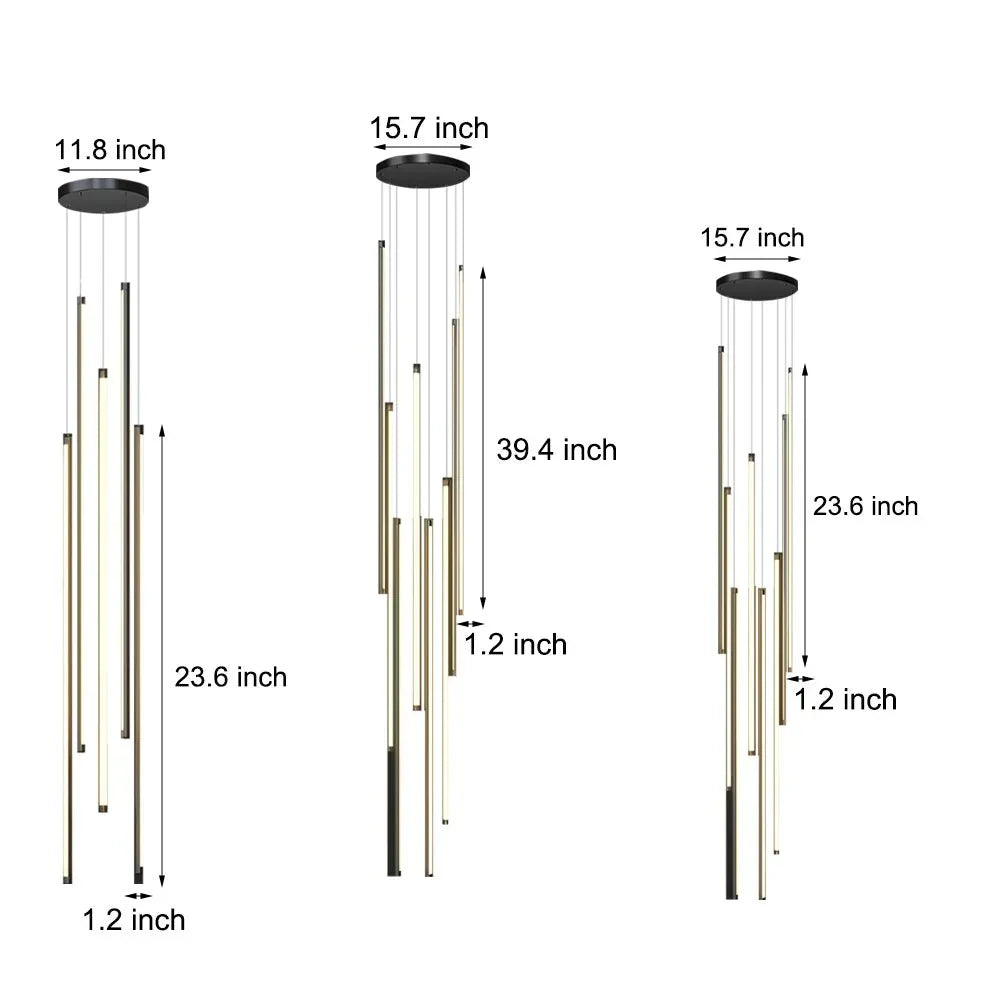 Modern Spiral Multi-Strip Chandelier - view 10