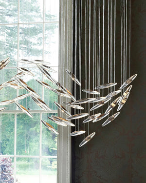 Modern Crystal Whispers LED Floating Light Fixture Artistic Chandelier for Hall - view 5