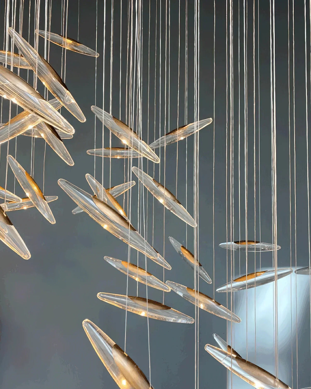 Modern Crystal Whispers LED Floating Light Fixture Artistic Chandelier for Hall - view 2