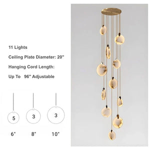 Moonshade Natural Marble Pendant Light Fixture Customized Canopy - view 3